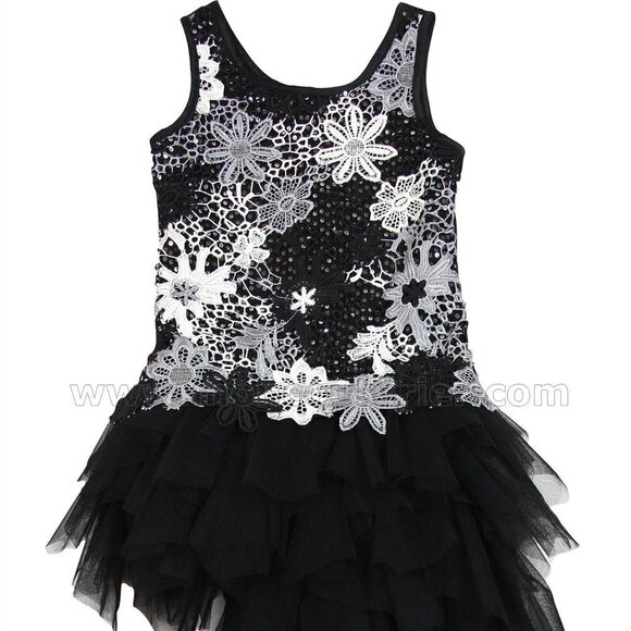 Kate Mack Girls Biscotti Modern Princess Black Dress Fairycore Size 8 - Picture 7 of 7
